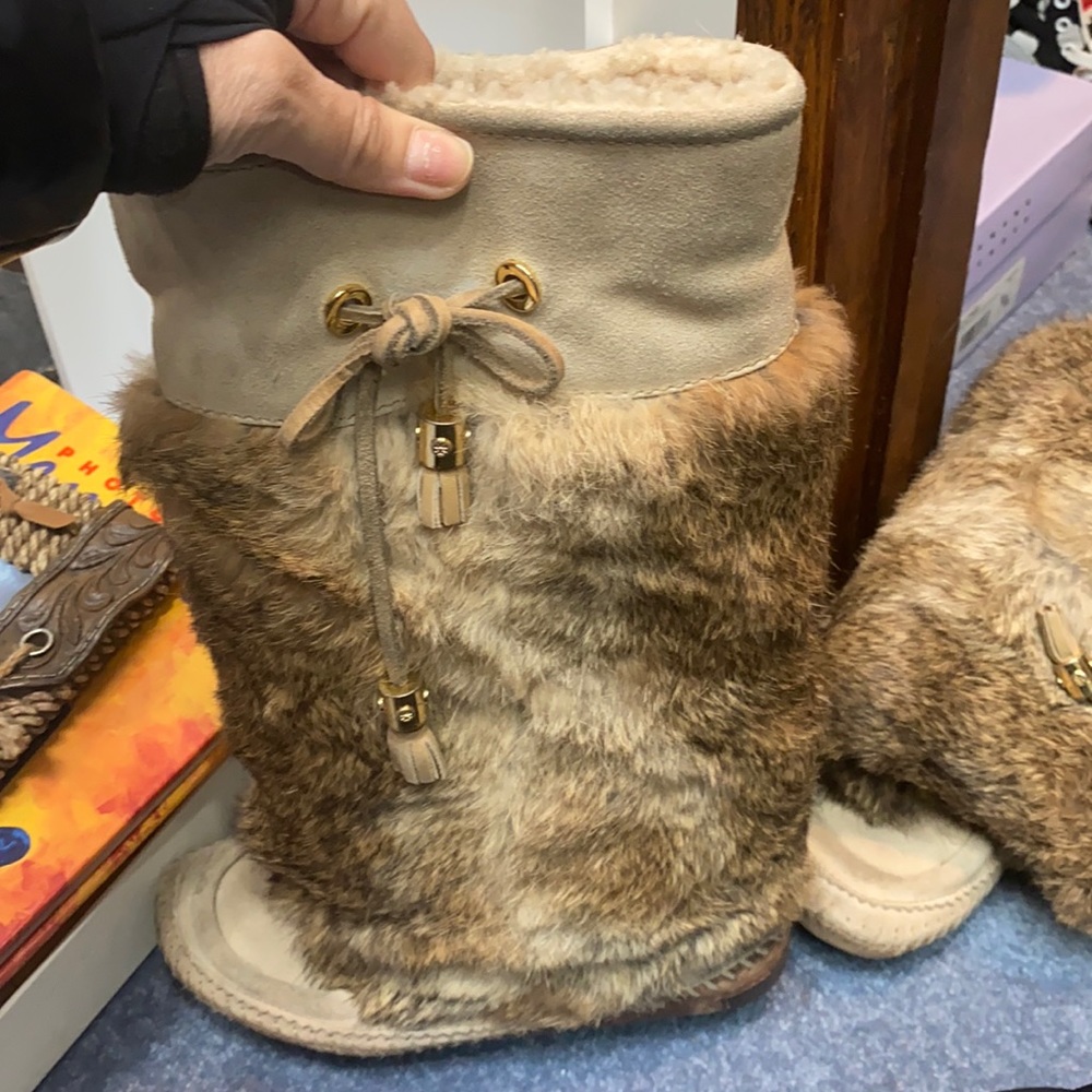 TORY BURCH RABBIT FUR BOOTS